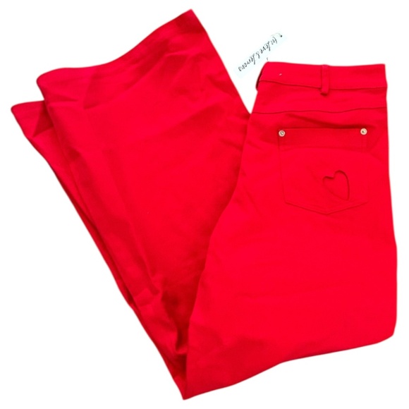 NWT For Love & Lemons Red Cut-out Heart Pants Women's Size S NEW WITH TAG - Picture 6 of 6